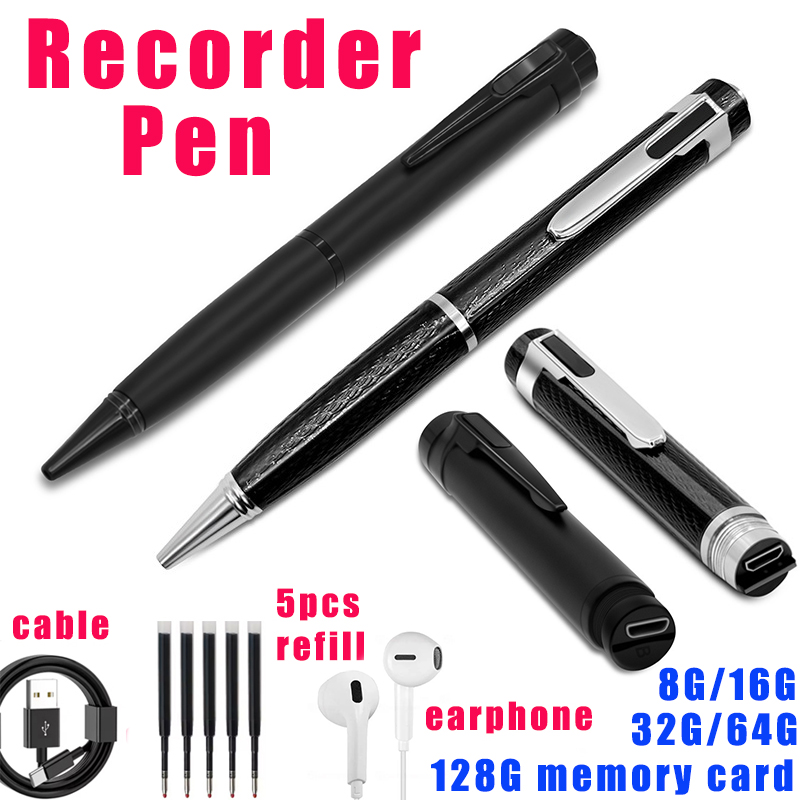 Voice Recorder Pen - デジタル起動ペンボイスレコーダー 8G-128G ミニプロフェッショナルオーディオ記録ノイズ低減サウンドディクタフォン MP3 プレーヤー録音