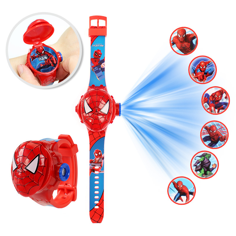 Elsa Gadget - 2026 新しい 3D プロジェクションスパイダーマン子供用腕時計子供用アナと雪の女王エルサ女の子デジタル時計学校学生ギフトレロジオ幼児用
