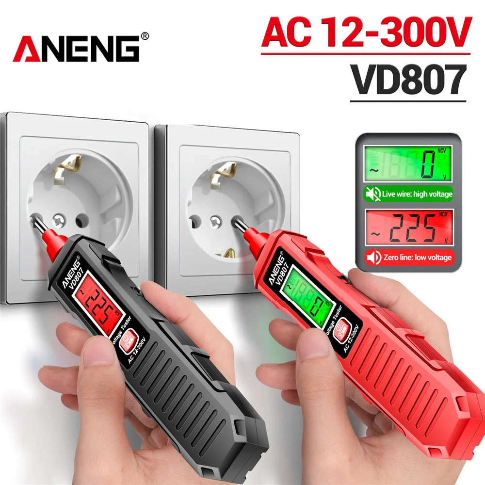 Electronics Quiz - ANENG VD807 一言誘導ポータブル 50/60Hz スマート電気ペンテスター NCV
