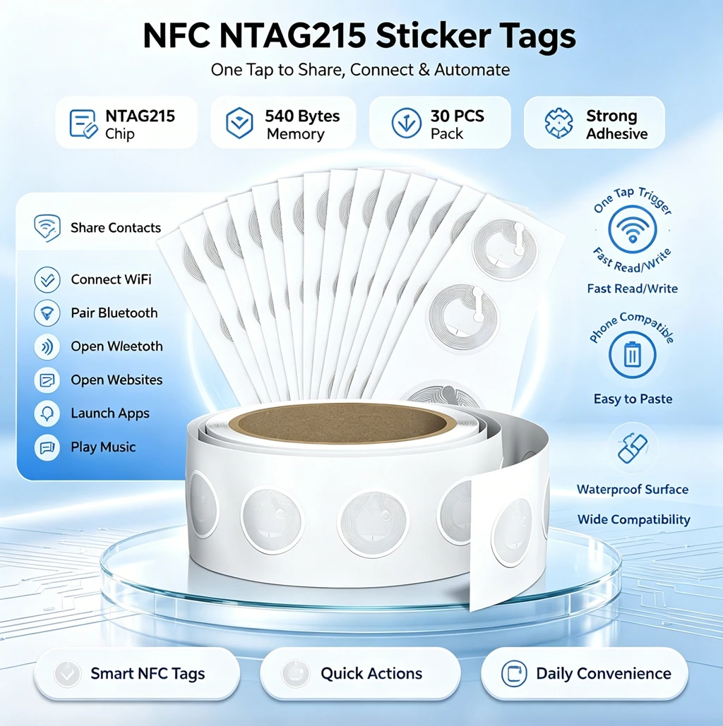 Nfc Tag Programmable - 10-50個の大容量NTAG215 NFCステッカー、すべてのNFC対応携帯電話およびデバイス用の粘着式書き換え可能タグ