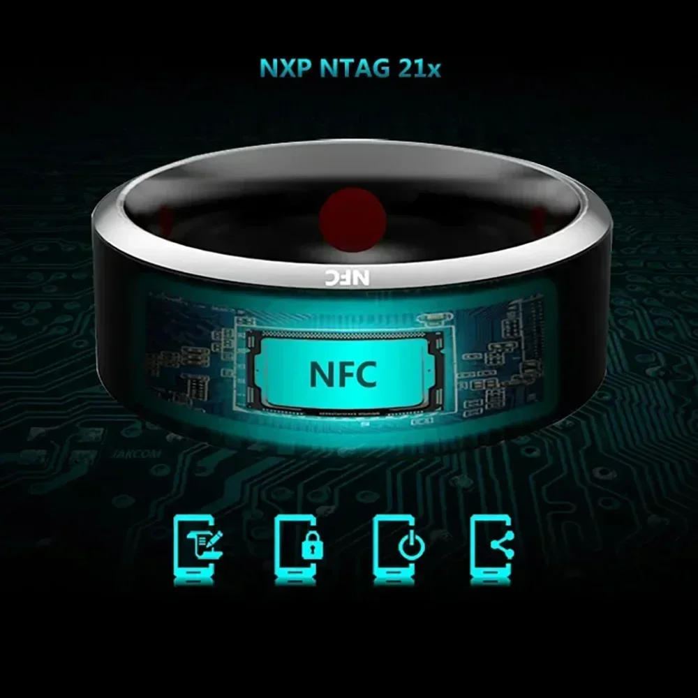 Nfc Tag Programmable - ファッションNFC制御スマートリング新品電子Bluetoothリングソーラーリング書き換え可能アナログアクセスカードタグキーip68防水