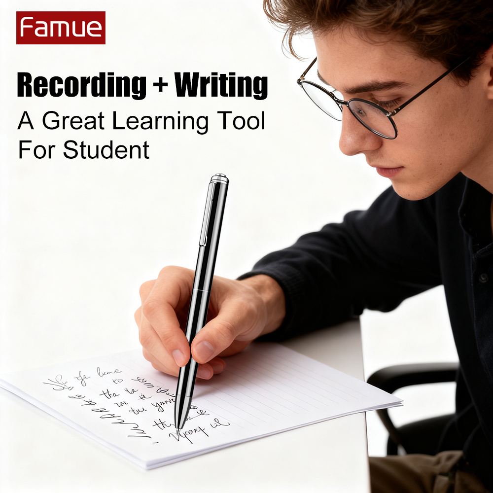 Voice Recorder Pen - Famue ペンボイスレコーダー 書きながらワンタッチ録音 1536KBPS HD ノイズキャンセリング