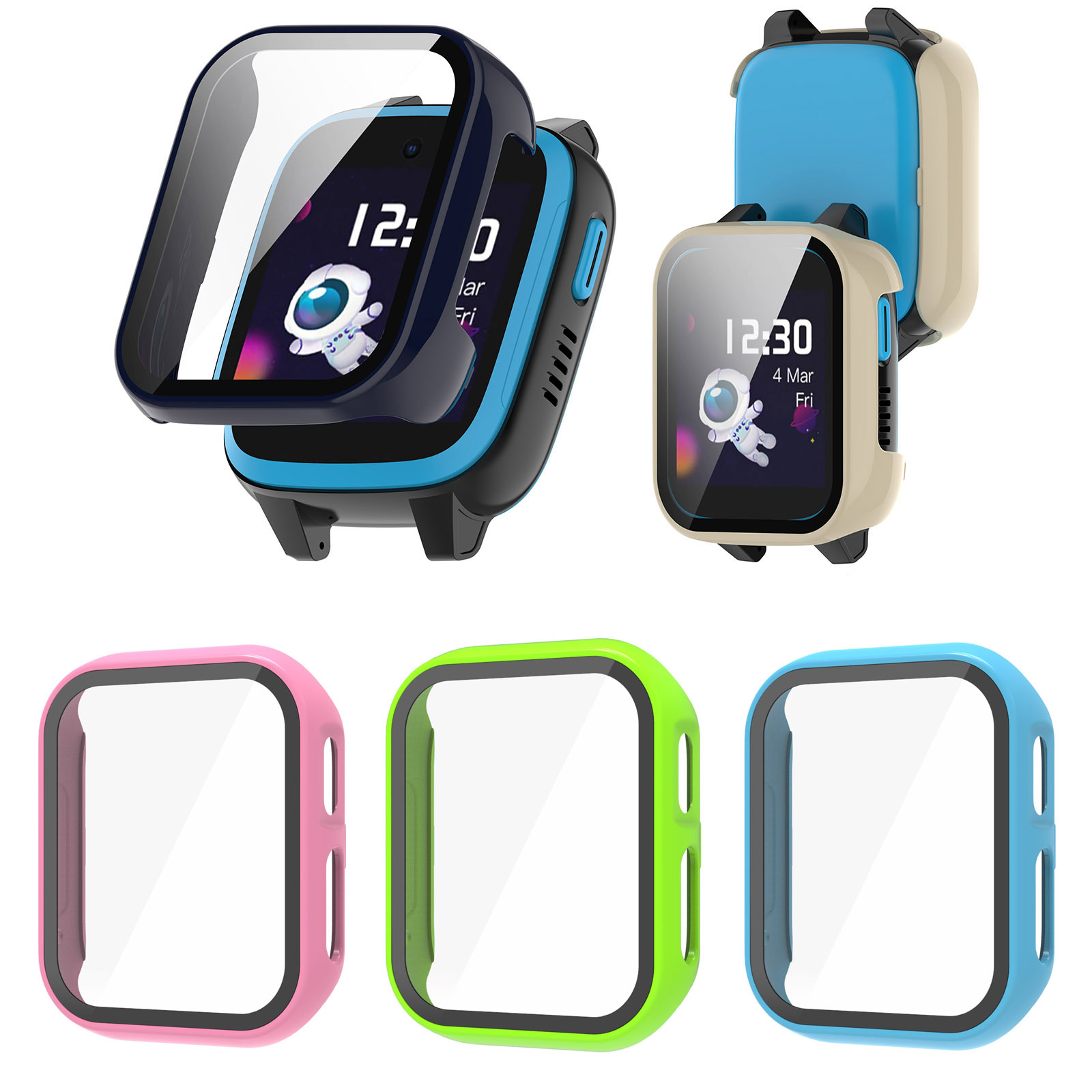 Smart Watch Kids - ハードエッジシェルガラススクリーンプロテクターフィルムケース Xplora XGO3/X6/X5 再生キッズスマートウォッチカバー X6play X5play
