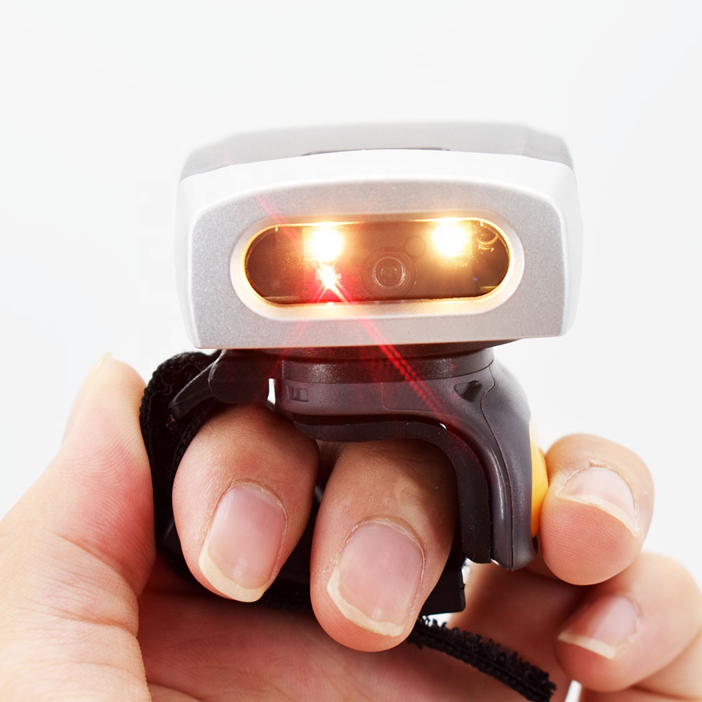Barcode Scanner Wireless - ポータブルワイヤレス2Dリングフィンガーバーコードスキャナーリーダー（Android/iOS/Windows対応、在庫あり、倉庫用、1年間保証付き）