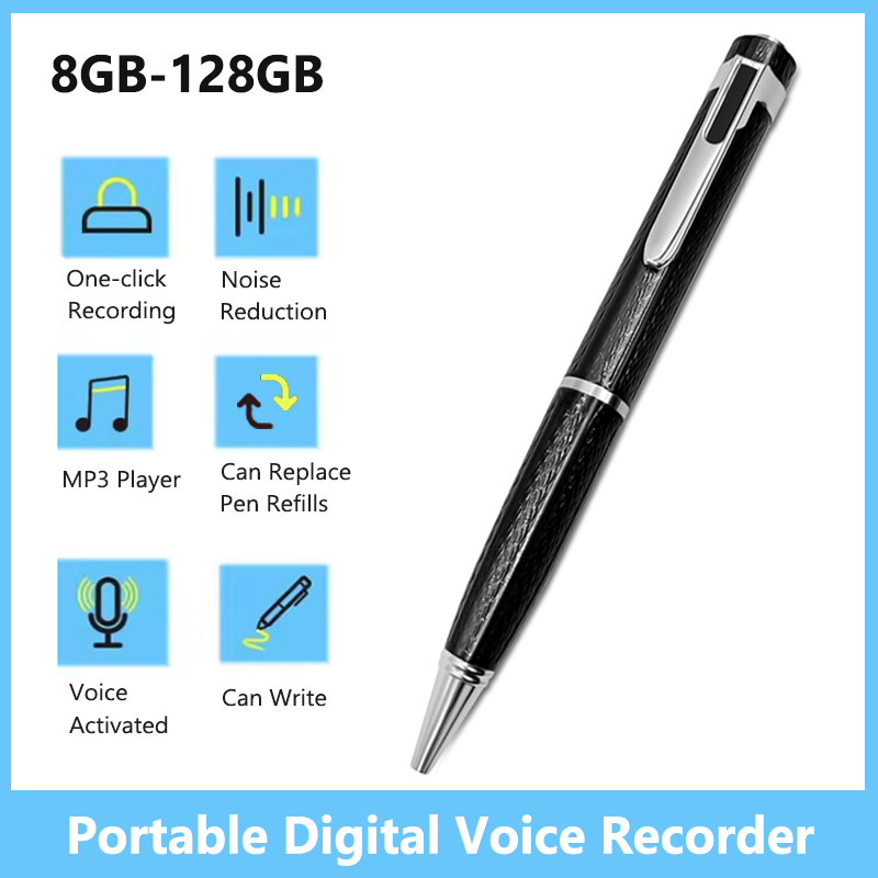 Voice Recorder Pen - 8 ギガバイト-128 ギガバイトデジタルボイスレコーダープロフェッショナルオーディオ録音ノイズ低減ディクタフォン MP3 プレーヤービジネス会議録音ペン