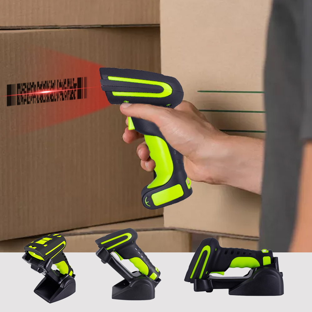 Barcode Scanner Wireless - 8020W固定スタンドBluetooth産業用IP54ワイヤレス2.4G新型ワイヤレスバーコードスキャナーAndroidバーコードスキャナー