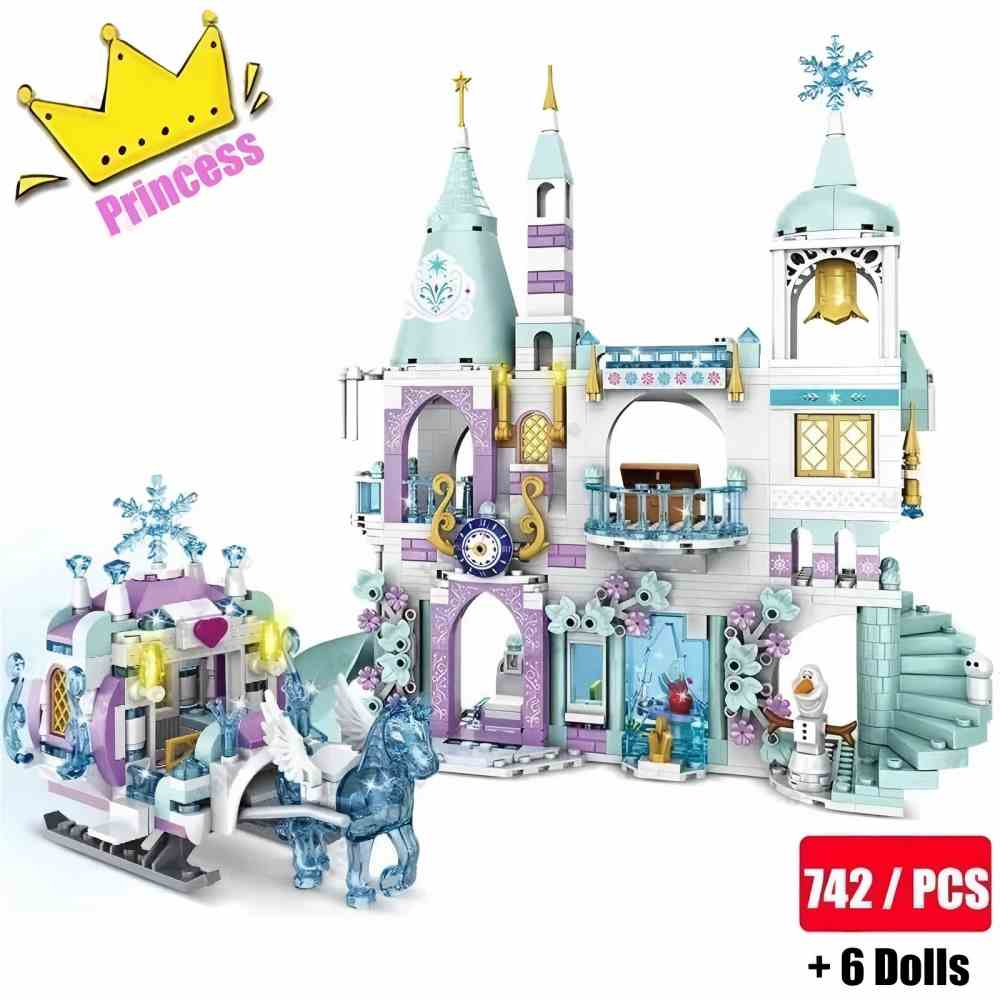 350個の氷の女王の城ビルディングブロックセット、プリンセス - Elsa Gadget のレビューと価格