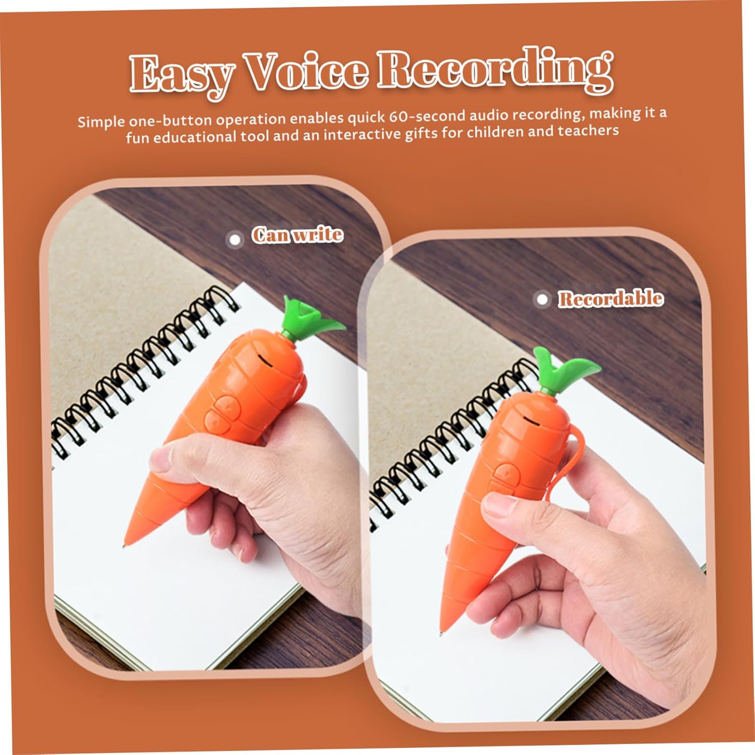キャロットボイスレコーダー電子音声玩具、落書きができるボール - Voice Recorder Pen のレビューと価格