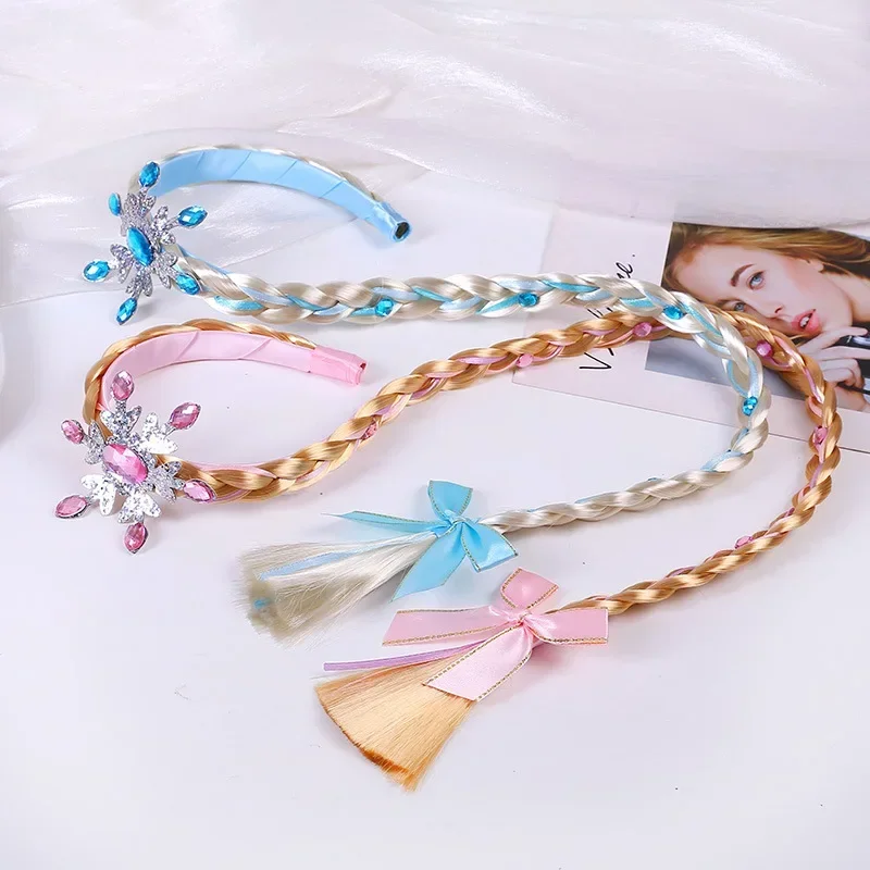 冷凍かつら三つ編みプリンセスヘアバンドガールエルサスノーフレ - Elsa Gadget のレビューと価格