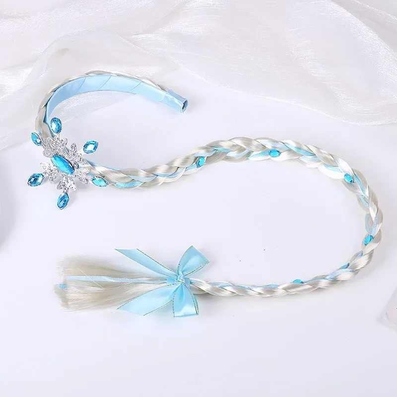 冷凍かつら三つ編みプリンセスヘアバンドガールエルサスノーフレ - Elsa Gadget のレビューと価格