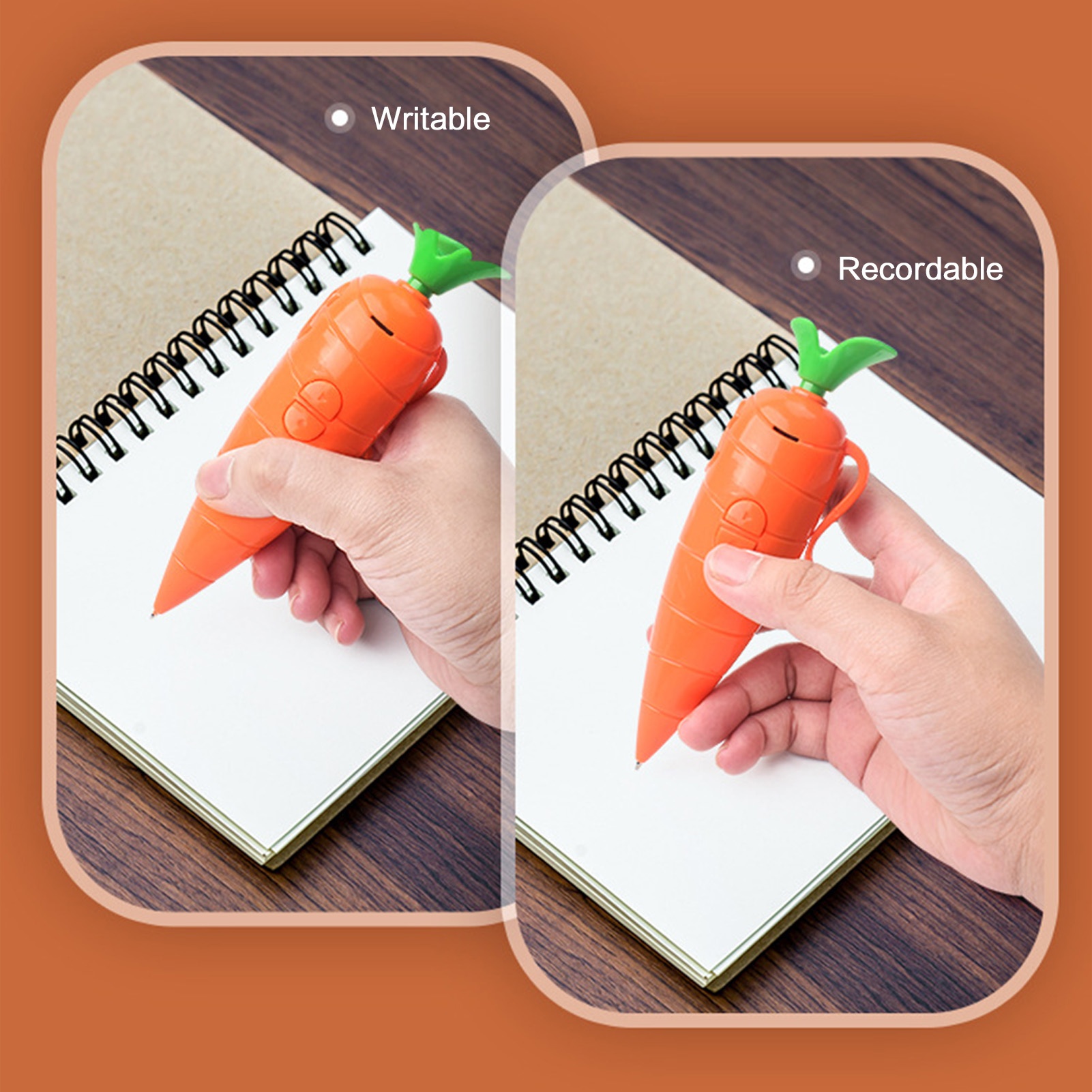 ニンジン型ボイスレコーダーペン 2-in-1 多機能ボールペ - Voice Recorder Pen のレビューと価格