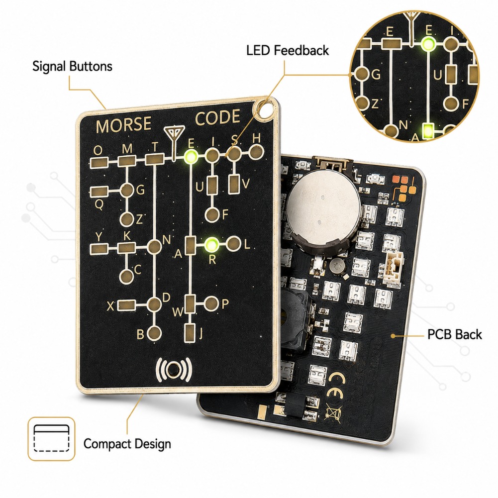 ポータブルモールス信号トレーナーカード LED 電子学習ツー - Electronics Gadgets To Gift のレビューと価格