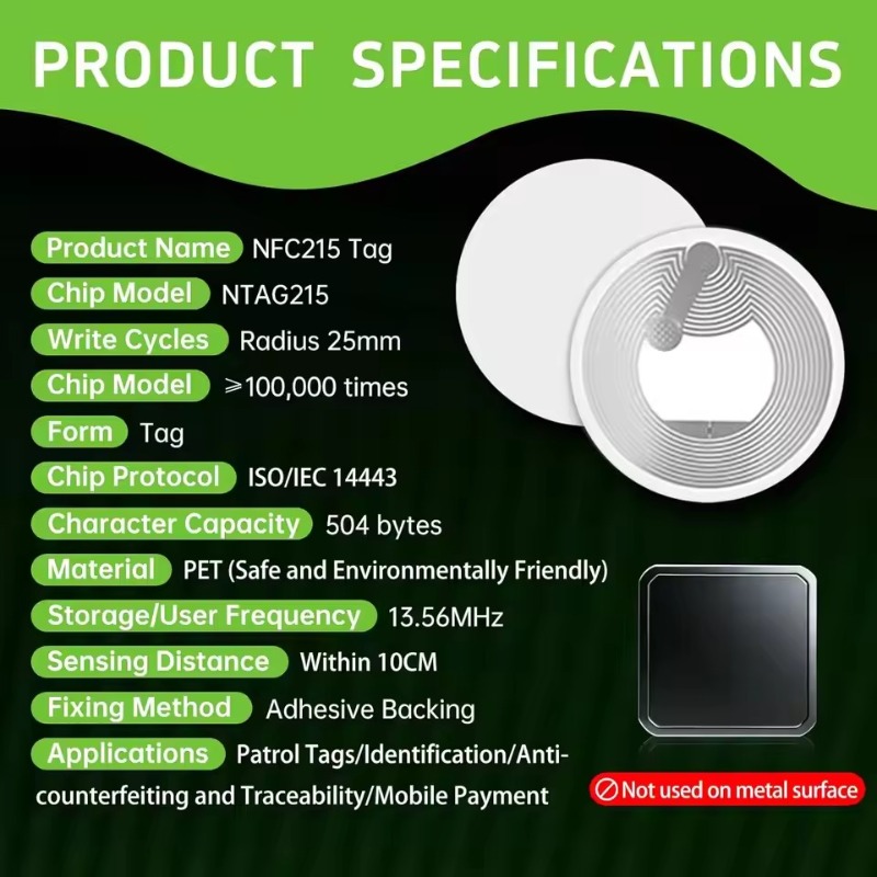 100/5 個 NTAG213/NTAG215/NTAG21 - Nfc Tag Programmable のレビューと価格